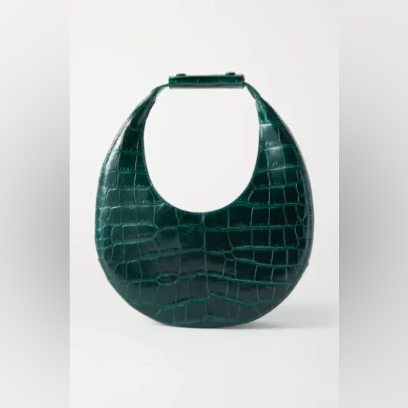 STAUD Handbags - STAUD Green Croc Moon Bag